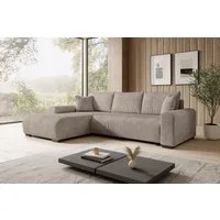 storez24 Ecksofa Ellen, mit Bettkasten und Schlaffunktion, Cordstoff, L-Form, bequem