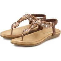 Vivance Zehentrenner Sandale, Sommerschuh, Pantolette mit Perlen und Steinchen VEGAN