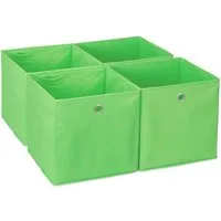 relaxdays Aufbewahrungsbox im 4er Set, grün