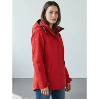 Dry Fashion Funktionsjacke Norderney Damen Übergangsjacke Wasserdicht - Outdoor-Jacke Winddicht Atmungsaktiv, Verschweißte Nähte, Kapuze abnehmbar, 2-Wege-Verschluss