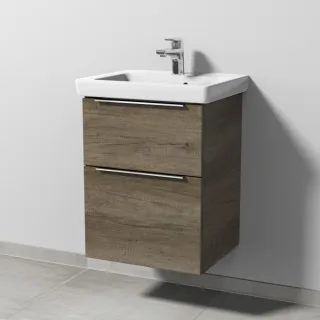 Sanipa 3way Waschtischunterbau zu Villeroy & Boch Subway 2.0 Waschtisch mit 2 Auszügen, Eiche-Nebras UM61037