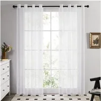 Deconovo Vorhang Transparent Voile Gardinen mit Ösen Wohnzimer Ösenvorhang 2er Set, Luftig Modern Store Dekoschals Schlafzimmer einfarbig pflegeleicht