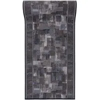 Mazovia Läufer Läufer Teppichläufer Brücke - Vorzimmer Küche - Grau, 67 x 100 cm, Kurzflor, Rutschfest, Meterware, Verschiedene Größen