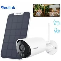 Reolink Überwachungskamera Argus Eco+Solarpanel 3MP Akku- oder solarbetriebene WLAN IP (Außenbereich, Personen-/Autoerkennung, IR-Nachtsicht)