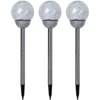 Expo Börse LED Solarleuchte, LED-Leuchtmittel fest verbaut, Warmweiß, Solarlampe Steckleuchte Außenlampe LED Gartendeko Erdspieß H 56 cm 3x