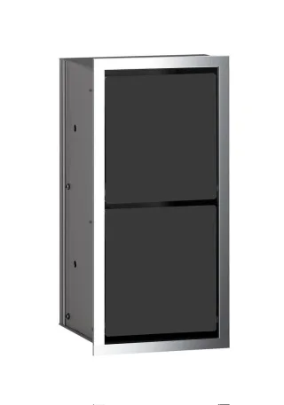 emco WC-Papier-Modul asis, chrom / schwarz Unterputz, 344 mm, ohne Einbaurahmen, 972527921 972527921