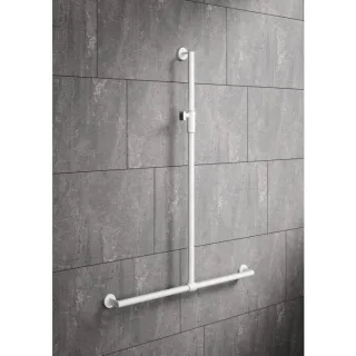 Hewi System 900 Duschhandlauf 900.35M40160VH 1250 x 965x 965 mm, pulverbeschichtet weiß tiefmatt-Lichtgrau