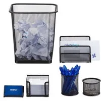 relaxdays Schreibtischaufsatz Schreibtisch Organizer Set, 6-teilig, schwarz