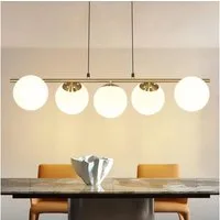 ZMH Pendelleuchte Esstisch Hängeleuchte Glas Hängelampe E27 5-Flammig, ohne Leuchtmittel, Kreative Esstischlampe für Esszimmer Wohnzimmer