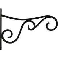 Dekowunder Wandhaken Wandhalterung Landhaus Karbonstahl 35cm Blumenampel schwarz Garten, (1 x Haken)