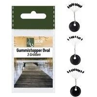 Zite Schnurstopper 3 Gr. oval oder zylindrisch Gummistopper schwarz Silikon Angelzubehör