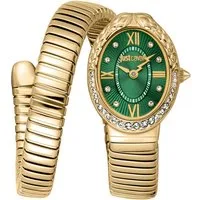 Just Cavalli Time Quarzuhr Signature Snake JC1L390M0035, Armbanduhr, Damenuhr, Edelstahlarmband, analog, Kristallsteine