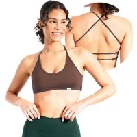 Smilodox Sport-BH Sena, Shaped Fit Top, offener Rücken, überkreuzte Träger Push Up BH, atmungsaktives Material, leichtes Training Freizeit