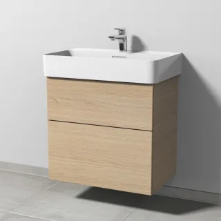 Sanipa 3way Waschtischunterbau zu Laufen VAL Waschtisch mit 2 Auszügen, Eiche-Nordic SM82248