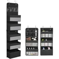 SURFOU Hängeregal Abnehmbarer XXL Wandorganizer 5+1 - Sichtfenster & 4 Haken, Starker Segeltuch-Org für Kinderzimmer, Schlafzimmer, Büro & Bad