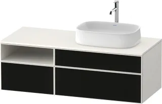 Duravit Zencha Konsolenwaschtischunterbau wandhängend Schwarz Linienstruktur & Weiß n/a & Supermatt  ZE4829063840000