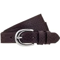 Tamaris Ledergürtel 2,5 cm breit, gemustert, Doppelschnalle