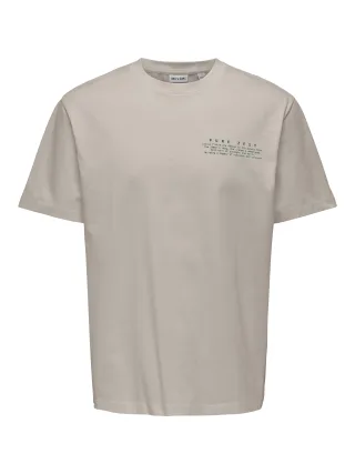 ONLY&SONS - ONSFRED LIFE RLX SS PRINT TEE NOOS Silver Lining - Gr. - S
