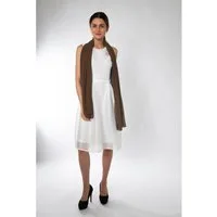 MayTree Modeschal Chiffon Schal Damen Stola Umschlagtuch Abendkleid 70x180, Schokobraun, (Stück, 1-St)