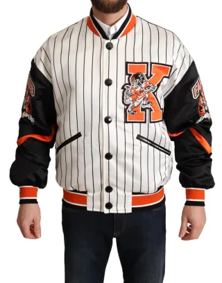 Dolce & Gabbana Regal Lion Bomberjacke in Herren Weiß