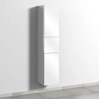 Sanipa 3way Hochschrank mit 2 Türen und 1 Auszug, Weiß-Glanz BS10378