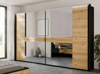 Ventura Kleiderschrank schwarz eiche