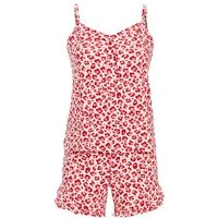 Ringella Shorty - Kurzpyjama mit Animalprint und Spaghettiträgern (2 tlg) Viskose/Elasthan-Mix