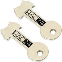 HAC24 Schlüsselanhänger Einkaufswagenchip Einkaufchip Abziehbarer Einkaufswagenlöser (2-tlg), Metall, Löst Einkaufswägen ohne Münze oder Chip