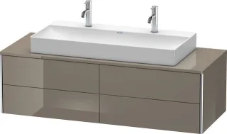 Duravit XSquare Konsolenwaschtischunterbau wandhängend Flanell Grau Hochglanz 1400x548x400 mm - XS49 XS4915M8989