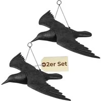GarPet Vogel-Schreck 2er Set Taubenabwehr Vogelabwehr Krähe Raben Attrappe Tauben Vogel