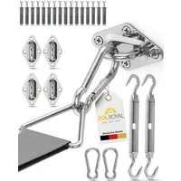 Sol Royal Sonnensegel Sonnensegel Montageset M8 Befestigung Set SolVision Befestigung, Halterung für Sonnen Segel Befestigungsset Wand Rostfreier Edelstahl