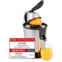 PRINCESS Zitruspresse Princess 201873 Zitruspresse – 1000 Watt – 2 Presskegel, 1000 W, 2 Presskegel – 1000 W