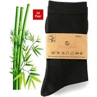 Vivi Idee Businesssocken 6-36 Paar Bambussocken schwarz, Strümpfe Anzugsocken, Damen Herren (24-Paar) verstärkte Spitze, anti Schweiß