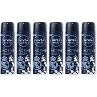 Nivea Men Deo-Spray Active Darkwood Limited Edition Deo Spray 6 x 150ml, 6-tlg., Zuverlässiger Deo Schutz beim Sport