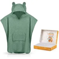 Fuchs & Panda Badeponcho Kuscheliger Badeponcho Baby und Kinder (0-4Jahre) aus 100% Bambus, 100% Bambus: Antimikrobiell, Atmungsaktiv, Hypoallergen, Superweich