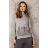 Passioni Kapuzenpullover mit Strasssteinen