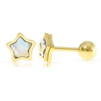 Made by Nami Ohrstecker-Set in Gold mit Edelstein aus Chirurgischem Edelstahl, Wasserfester Schmuck Geschenk für Sie Damenohrringe