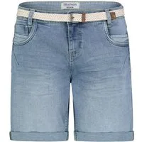 SUBLEVEL Jeansbermudas Damen Jeans Shorts mit Gürtel 5-Pocket, Bermudashorts
