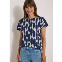 CECIL T-Shirt Sommershirt, Elastikbund, U-Boot-Ausschnitt