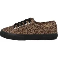 Superga 3750 Black Leopard Print Leggera Damen Sneaker Turnschuhe, Sportschuhe, Freizeitschuhe, Halbschuhe, Schnürschuhe