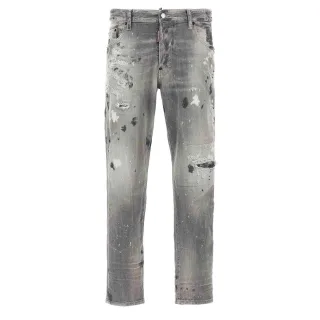 Dsquared2 Graue Skater-jeans Lackdesign