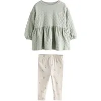 Next Langarmshirt & Leggings Strukturierte Langarmbluse und Leggings im Set (2-tlg)