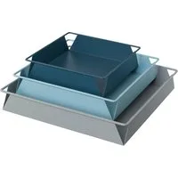 OTTO home Tablett Nilsby, Metall, (Set, 3-tlg., 31x31x5 cm / 26x26x5 cm / 21x21x5 cm)