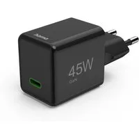 Hama Schnellladegerät, GaN, USB-C, Super-Mini-Charger, PD, 45 W, Schwarz USB-Ladegerät