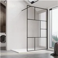 SONNI Walk-in-Dusche Walk in Duschwand Duschabtrennung 100-120 x 200 cm 8mm NANO-Glas, 8mm Einscheibensicherheitsglas mit Nano Beschichtung, 8mm Einscheibensicherheitsglas
