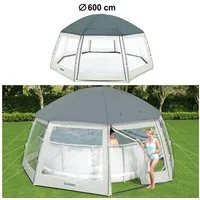 BESTWAY Pool-Abdeckplane Pool Abdeckung Pavillon Schutz Swimmingpool Cover rund (58612, Durchmesser 600cm)
