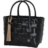 Handed By Einkaufskorb Handed By Shopper Paris Mini Black mit Quaste in Nougat Cream