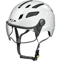 CP premium helmets Fahrradhelm Chimayo Urban mit Clear-Visier Fahrradhelm E Bike Helm white/white