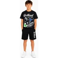 Fashion Boy T-Shirt & Shorts T-Shirt + Shorts Sommerset 2er Set Bermuda Sweatshorts Sommer (Set, T-Shirt und Shorts)