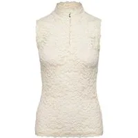 rosemunde Spitzentop Delicia lace top aus elastischer Baumwollspitze mit Stehkragen und Knopfleiste